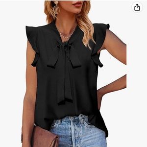 NWOT Wholly Tie Neck Chiffon Blouse